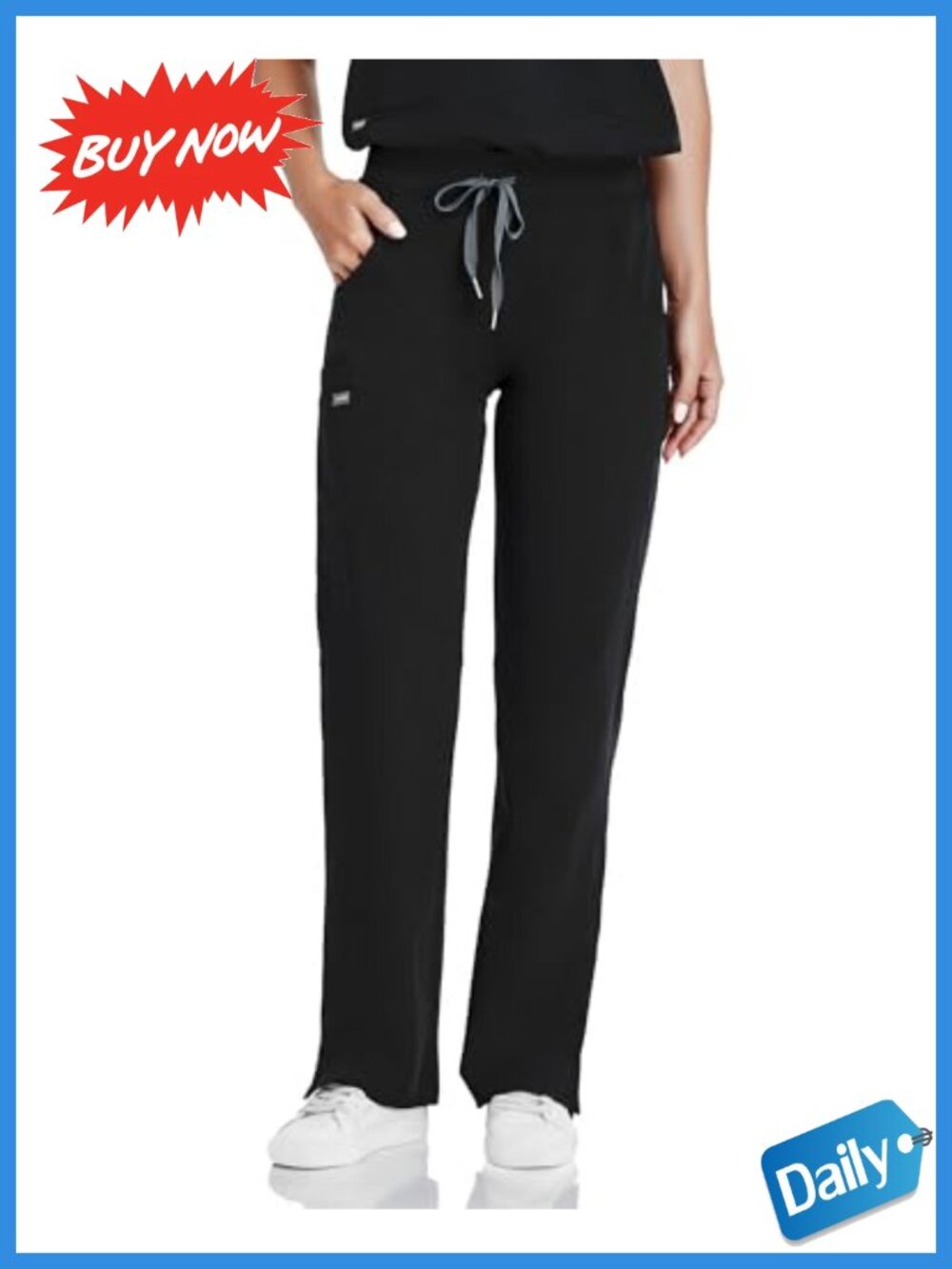 Women's Cargo Scrub Pants Yoga Waistband Straight Leg Medical Work Bottoms